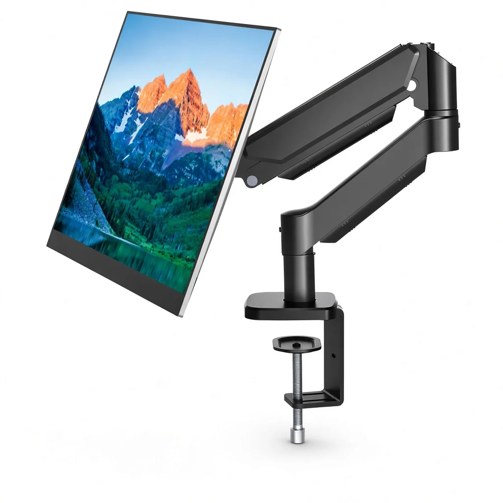 Suptek black gas spring monitor arm desk mount