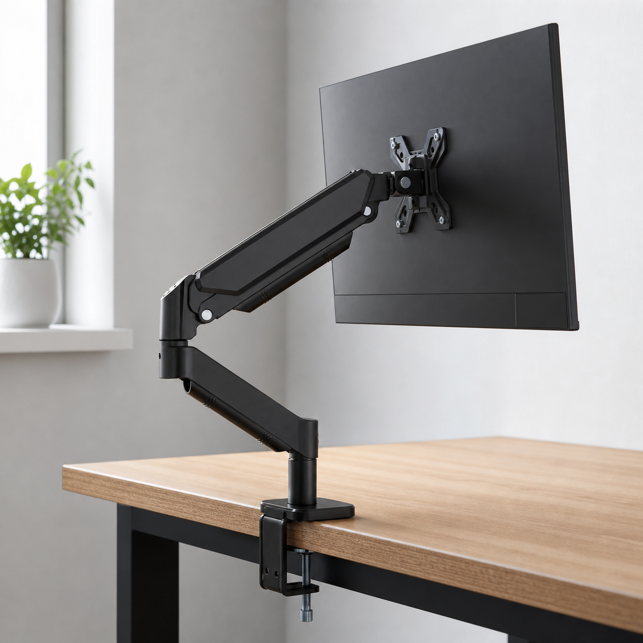 SUPTEK M252 single monitor arm, side presentation view