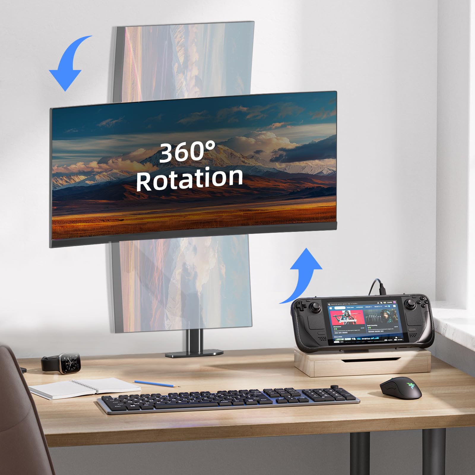 Suptek monitor arm adjustable height display