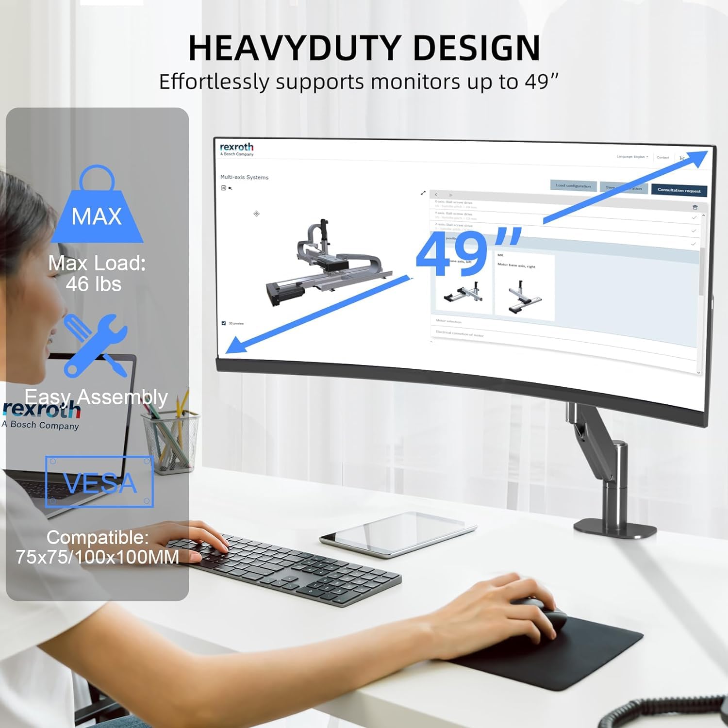 Suptek monitor arm cable management