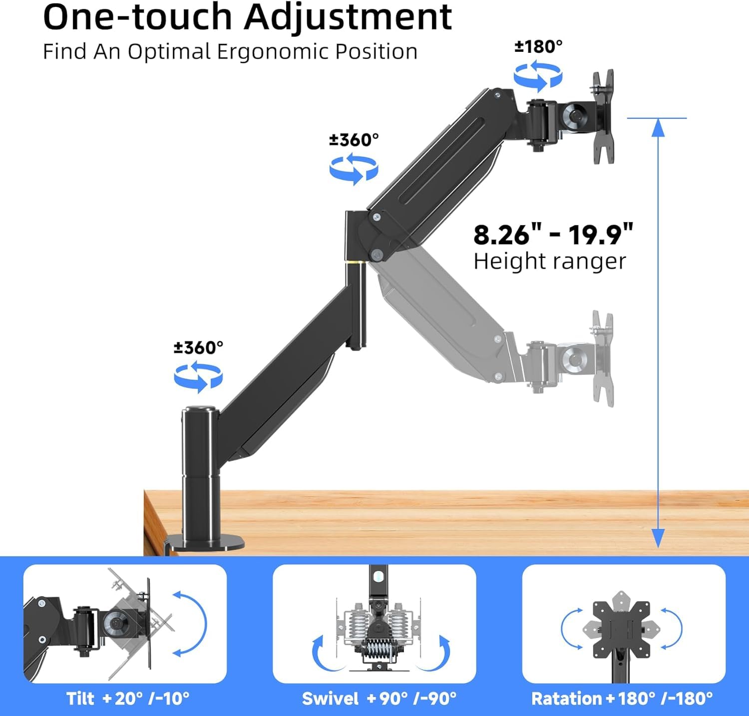 Suptek monitor arm package accessories